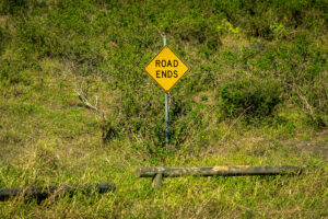 Road Ends sign in rural Queensland, Australia