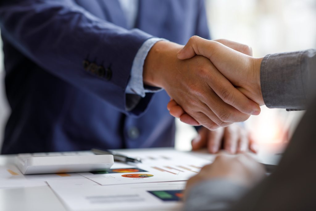 Professional handshake for teamwork of business partnership